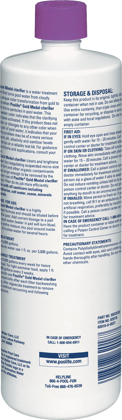 Poolife Gold Medal Clarifier - 32 Oz